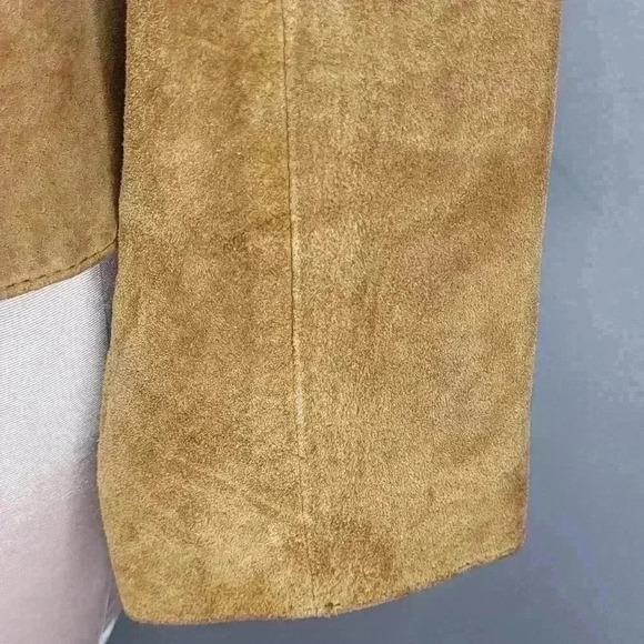 I.e Tan Genuine Leather Suede Jacket Leather Jacket Edgy Womens Size Unknown - Picture 6 of 11